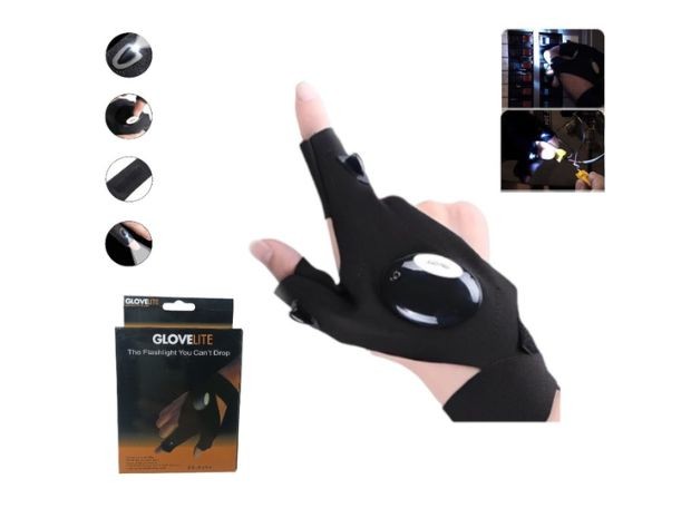 &u+  GUANTES CON LUZ LED LINTERNA 